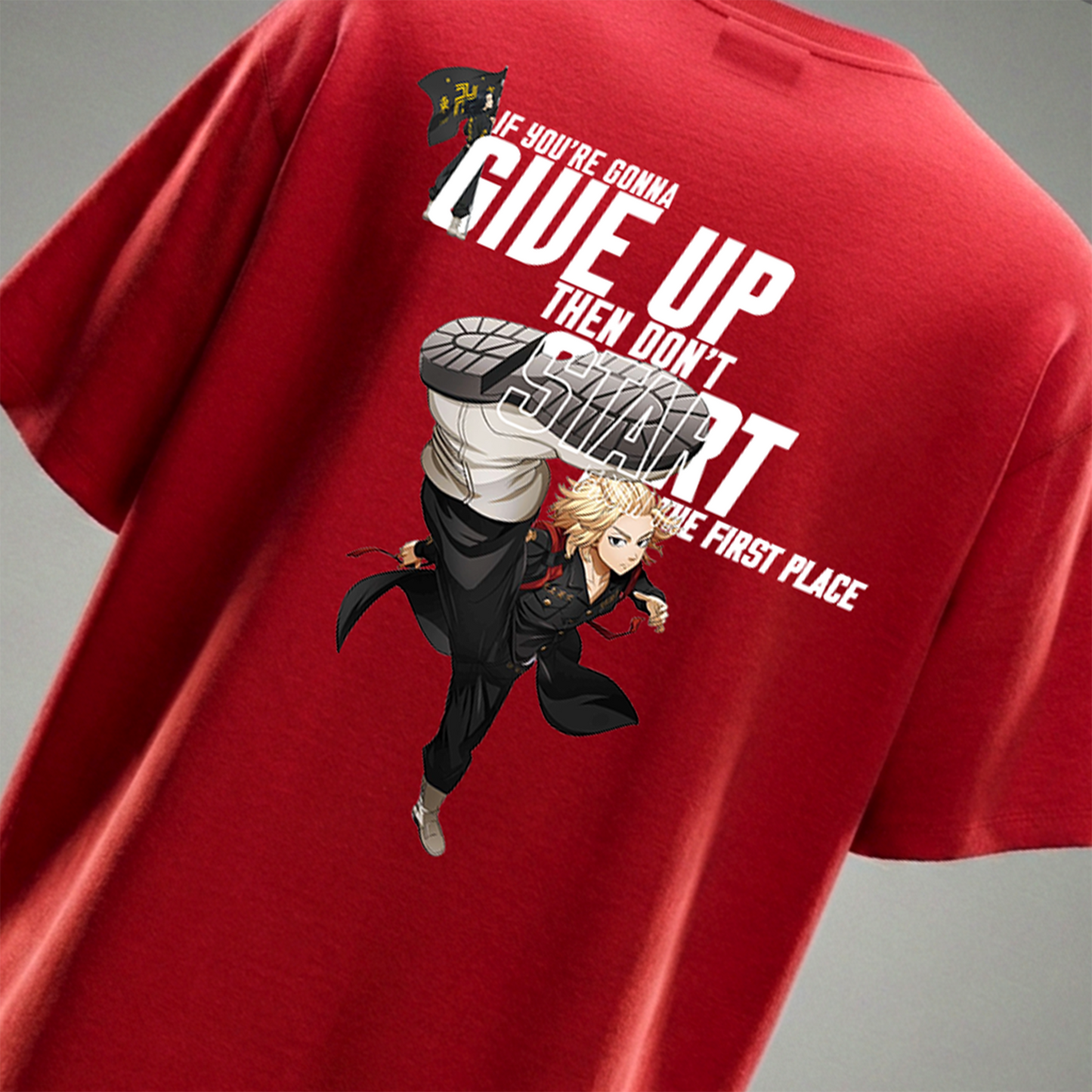 Tokyo Revengers “Never Give Up” Oversized Tee